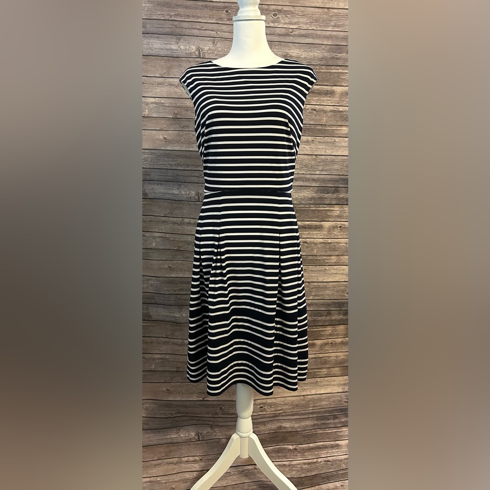 American living black and white stripe dress